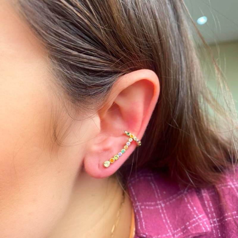 Brinco ear cuff ponto de luz