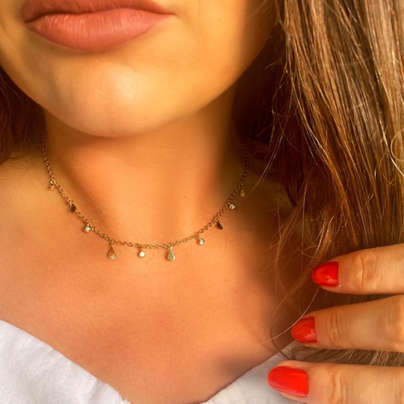 Colar gotinhas e ponto de luz