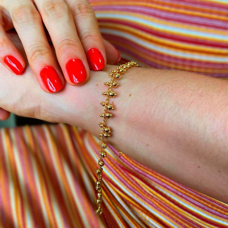Pulseira bolinhas fecho boia