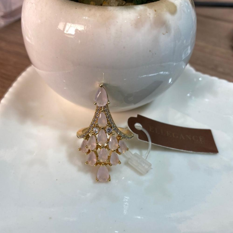 Anel cristal detalhes cravejado