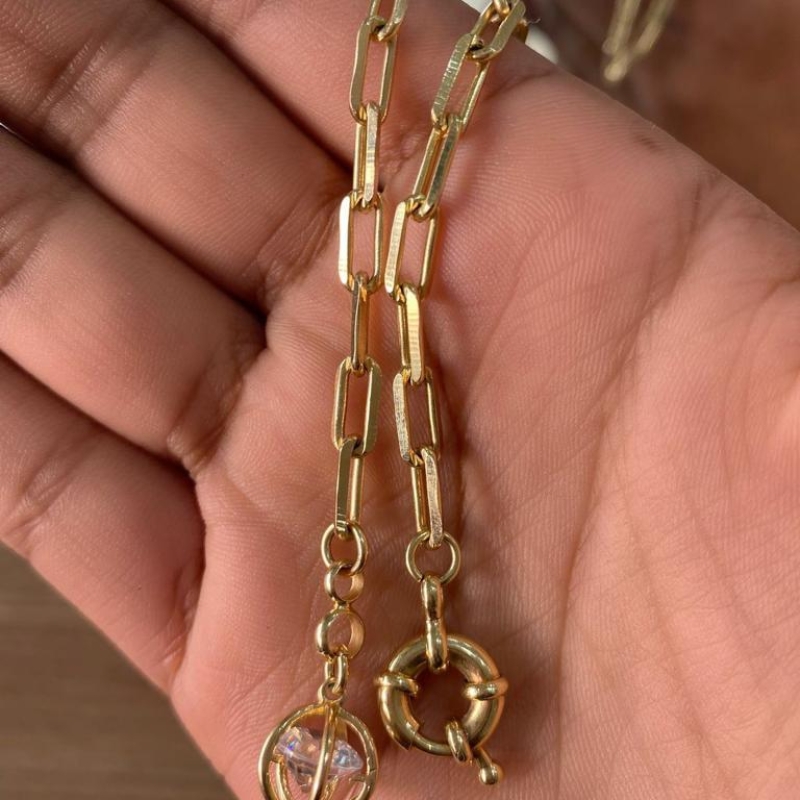 Pulseira cartier pingente cristal fecho boia