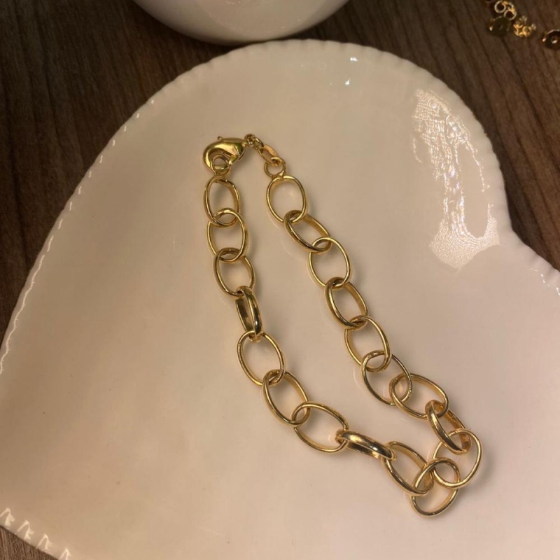 Pulseira elo português fecho lagosta