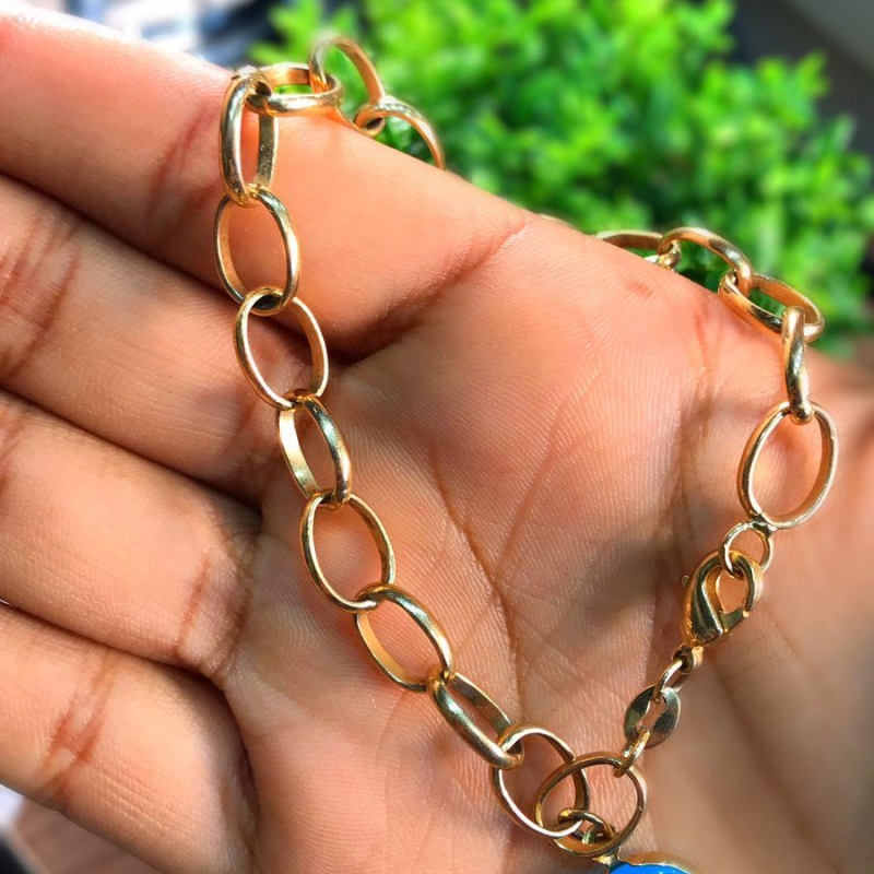 pulseira elo português pingente olho gordo