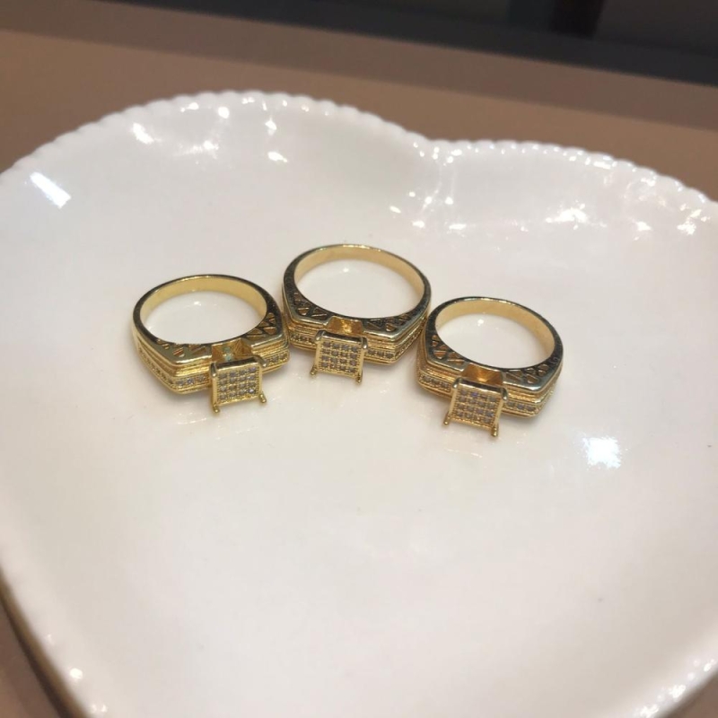 anel chuveiro retangular cravejado