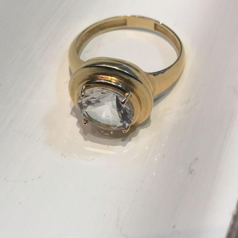 anel cristal com 4 garra