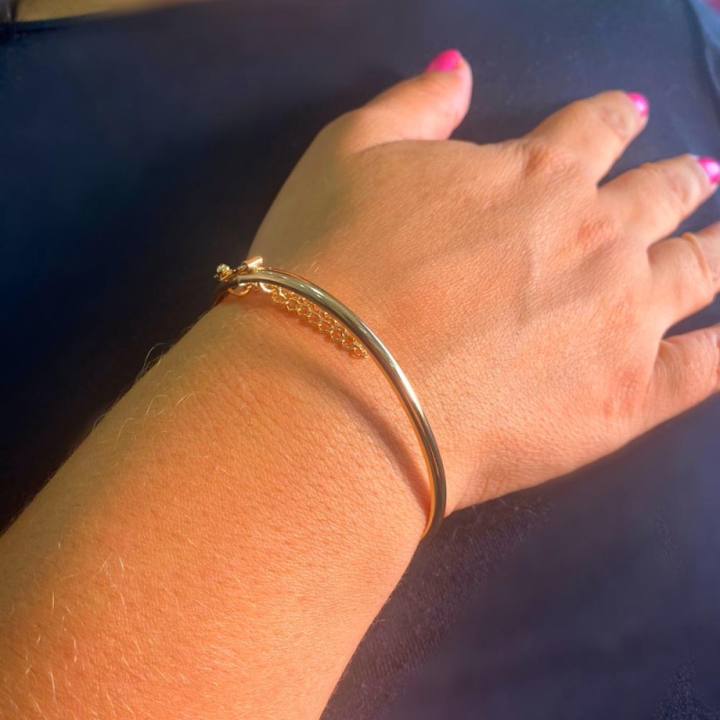bracelete algema dourado