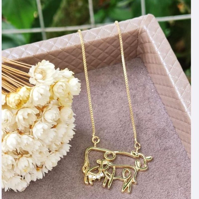 colar vaca com três ponto de luz