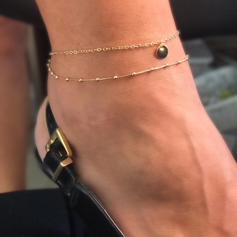 tornozeleira dupla com medalha sem zirconia