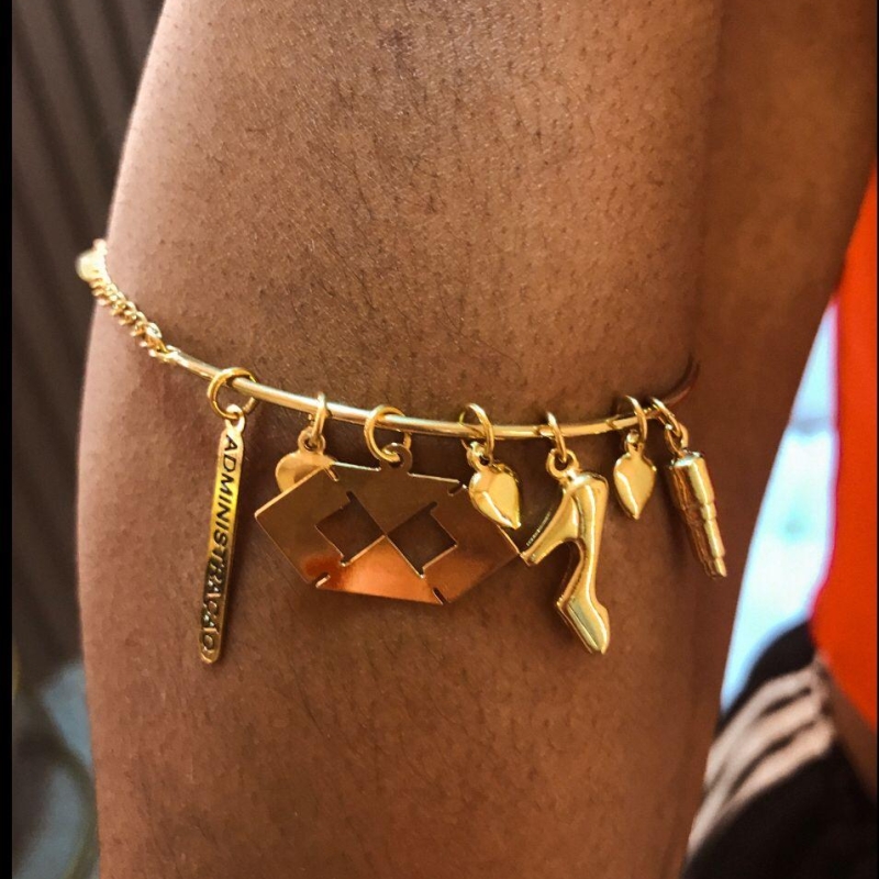 pulseira meia argola, pingentes administração