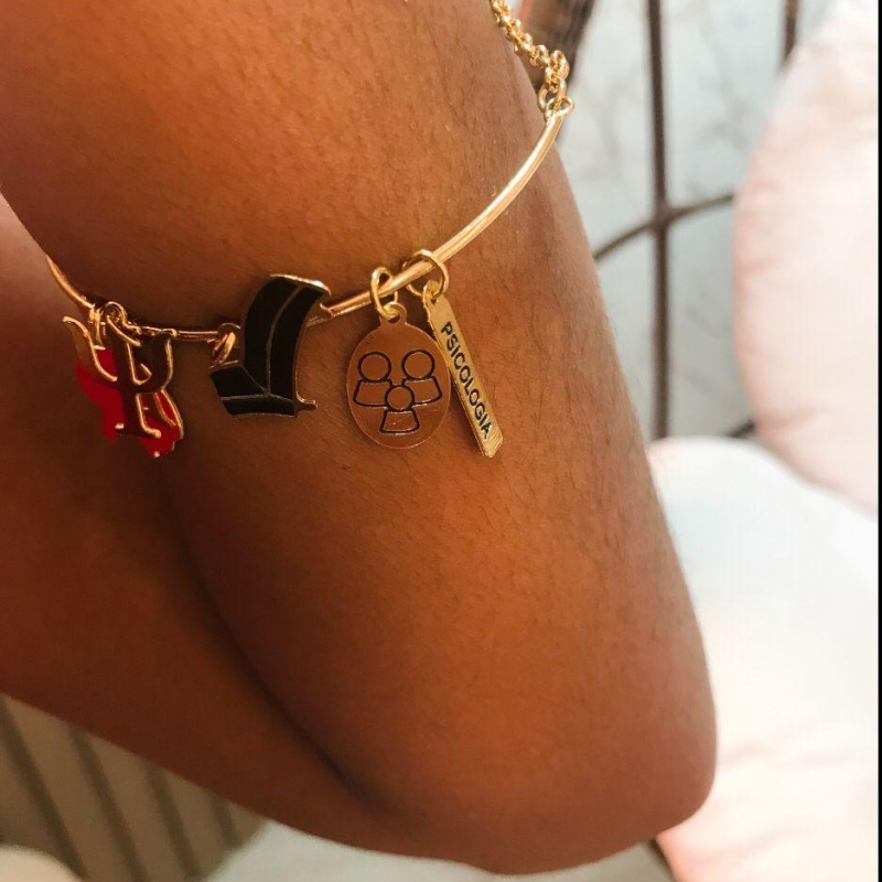 pulseira meia argola, pingentes psicologia