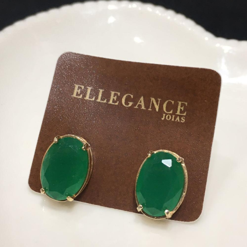 brinco cristal verde