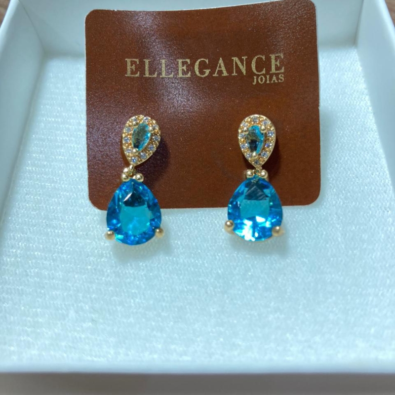 Brinco gota azul