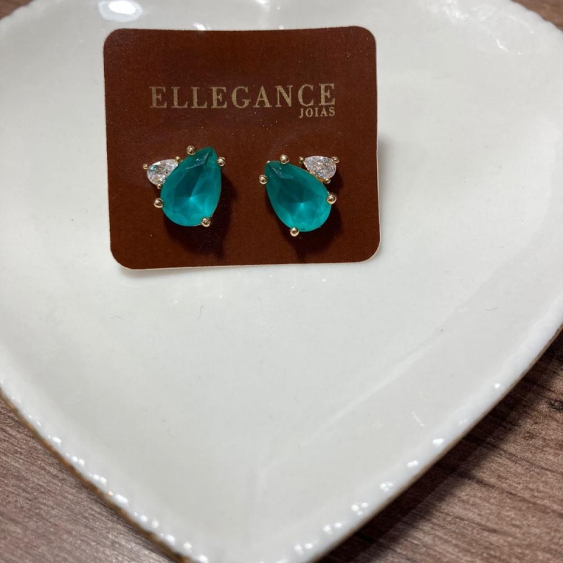 Brinco gota verde
