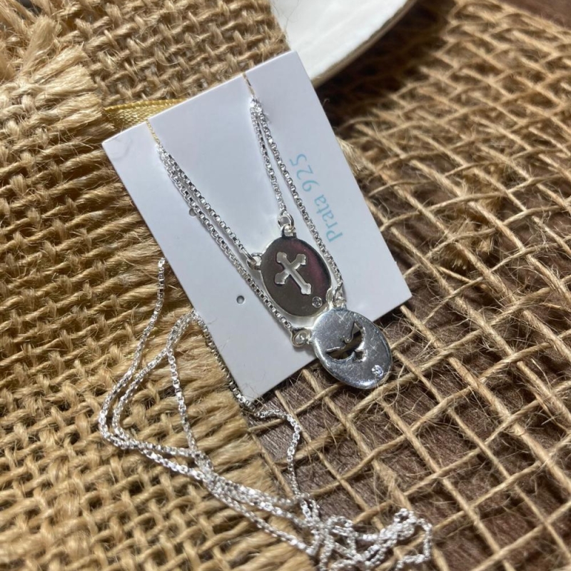 Escapulario cruz e pomba