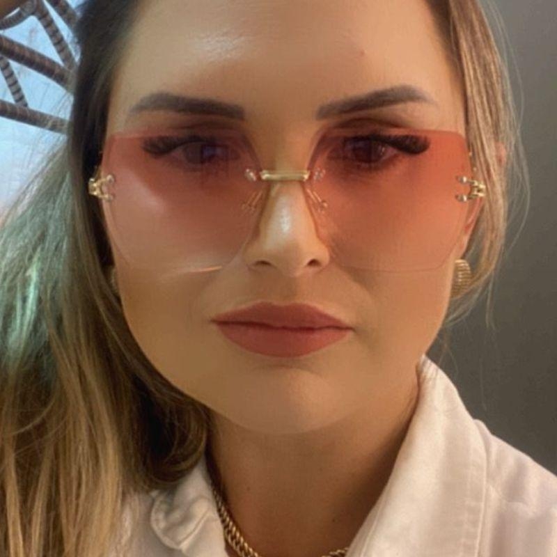 Oculos Degrade Rosa Quadrado