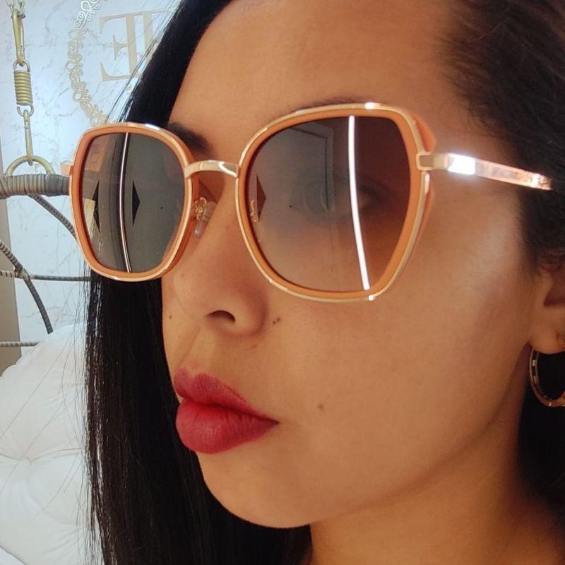 Oculos Vinho com detalhes rose