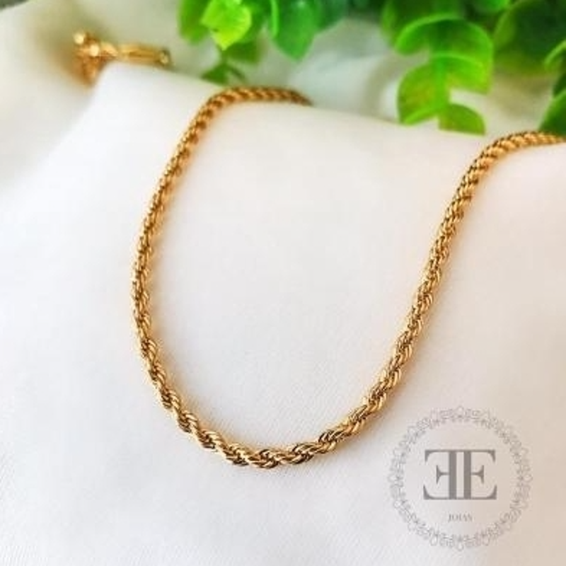 Cordão baiano médio 35cm + extensor em fecho lagosta