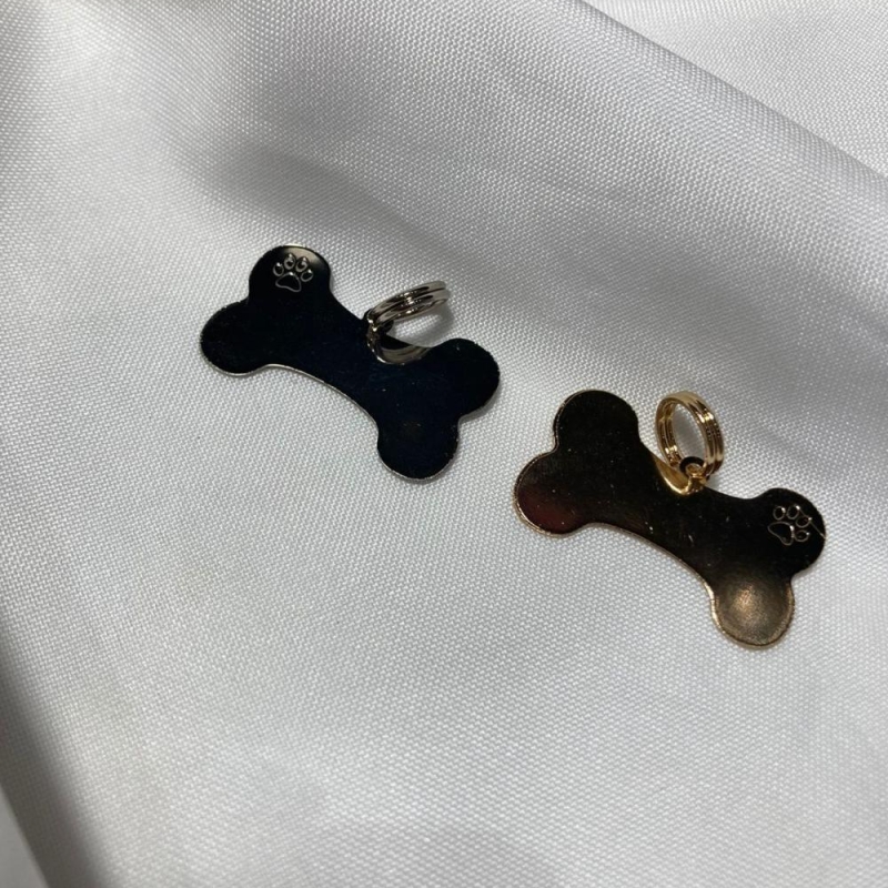 Pingente para cachorro personalizar dourado