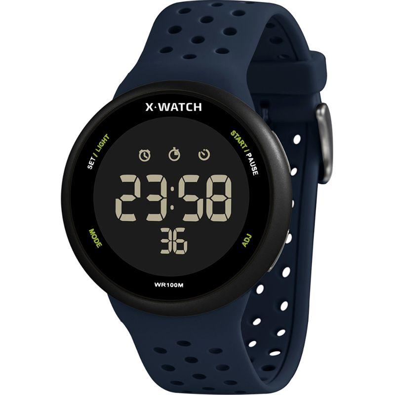 Relógio Digital Masculino Azul Escuro e Preto