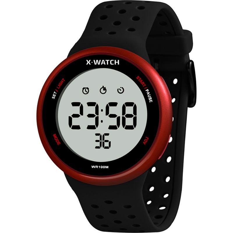 Relógio Digital Masculino Preto e Vermelho