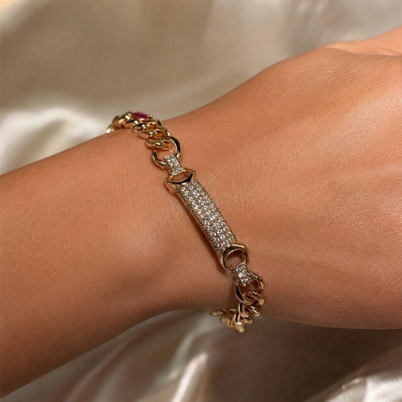 Pulseira luxo cravejada