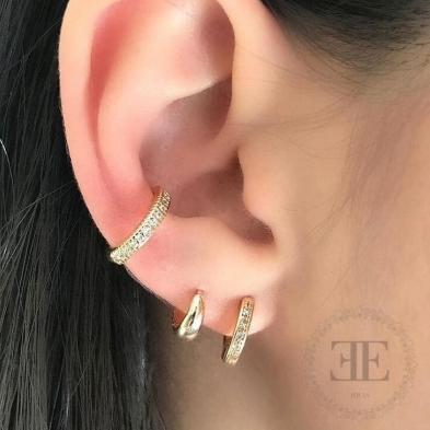 Brinco piercing fake 1 fileira zirconia