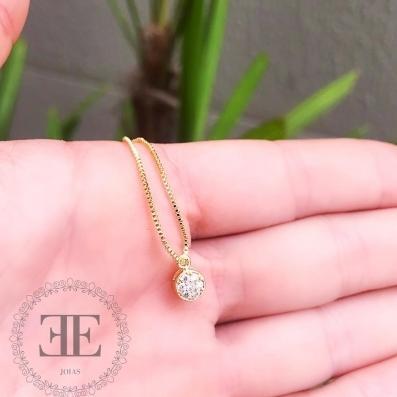 Colar com Pingente Chuveirinho Cravejado