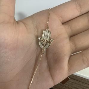 Pulseiras Mão De Fátima Cravejada