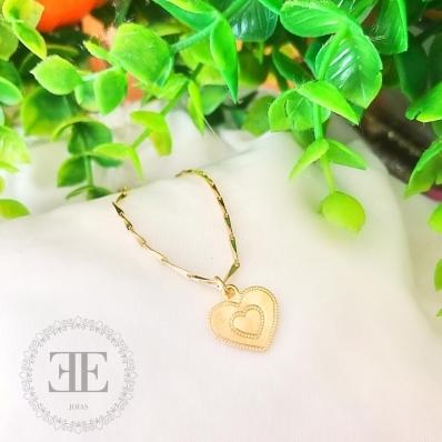 Tornozeleira de Coração com um Ponto de Luz