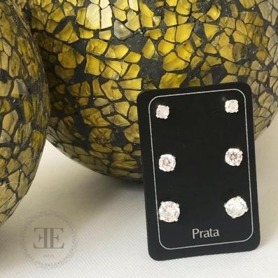 Brinco Trio Pedras de Zirconia