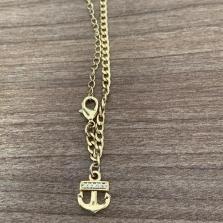 Pulseira ancora cravejada