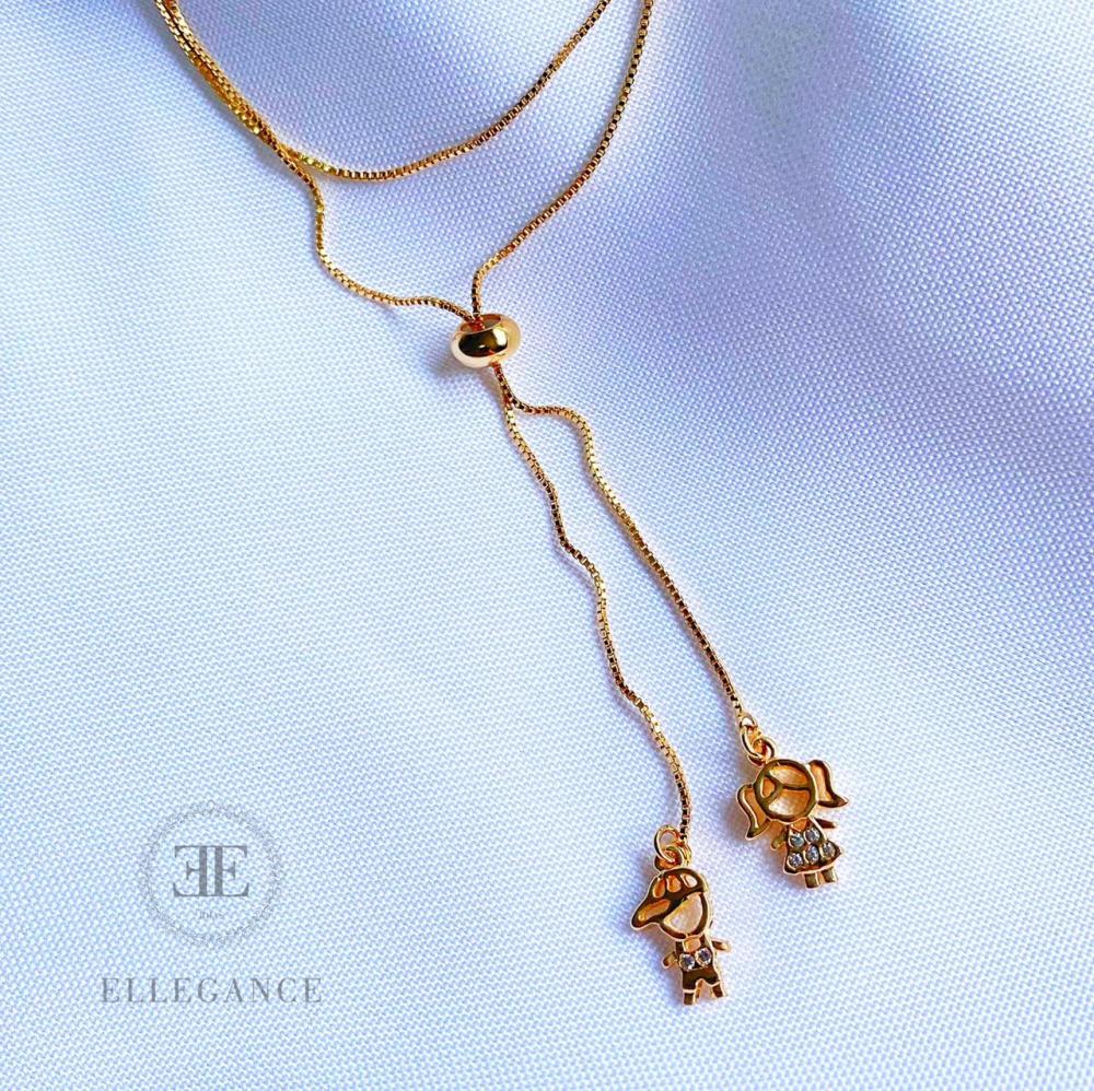 Colar Veneziana com Pingente Casal
