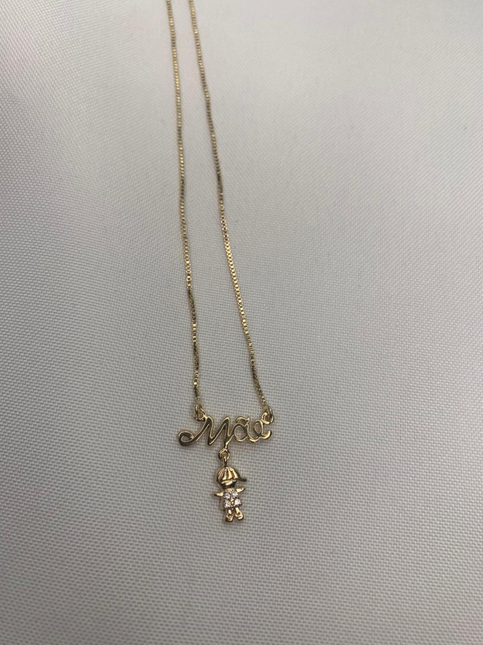 Colar Mãe com Pingente de Menino