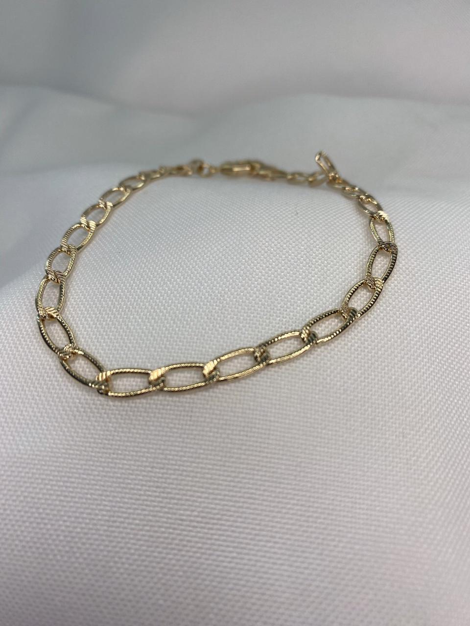 Pulseira Masculina Elo Fino com Risquinhos