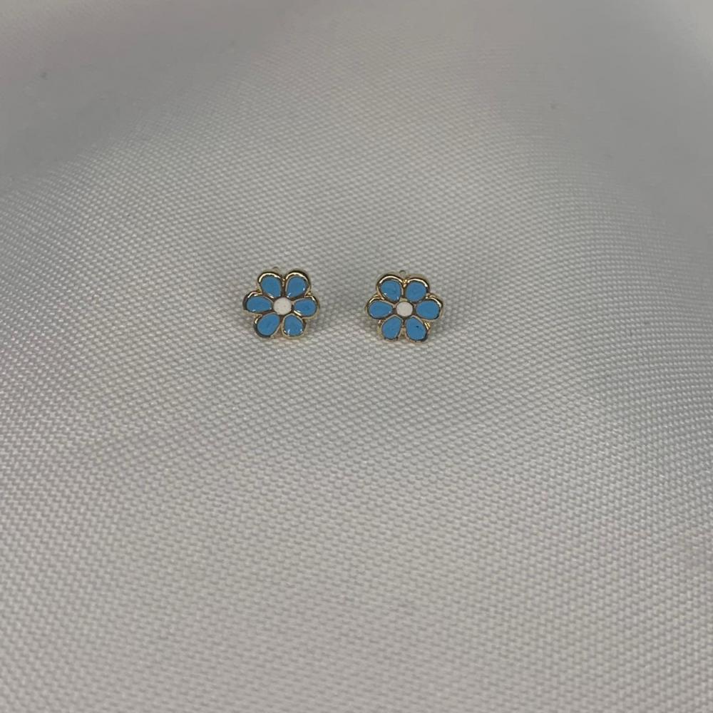 Brinco Flor Azul