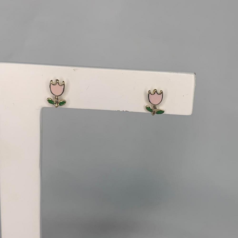 Brinco Flor Rosa Claro