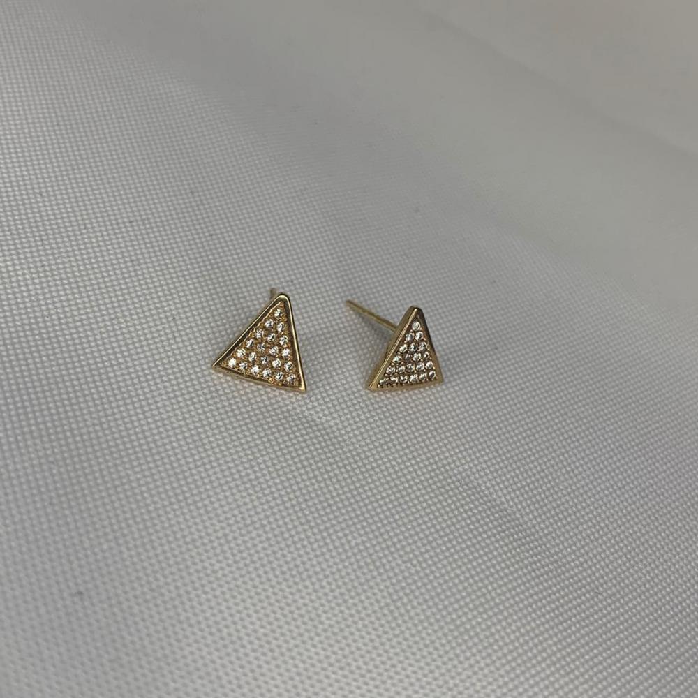 Brinco Triangulo Cravejado