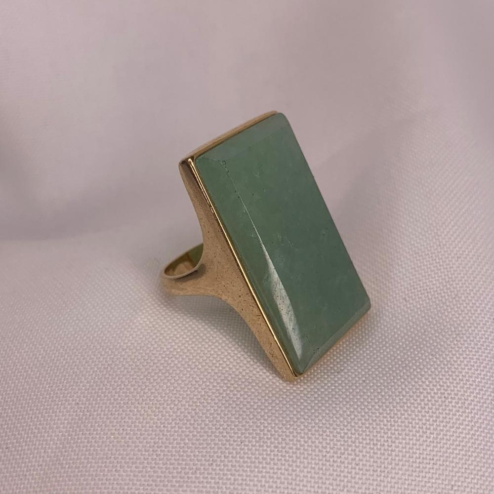 Anel com Pedra Natural Verde