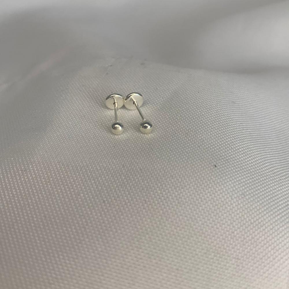 Brinco Bolinha Média Tarraxa Baby