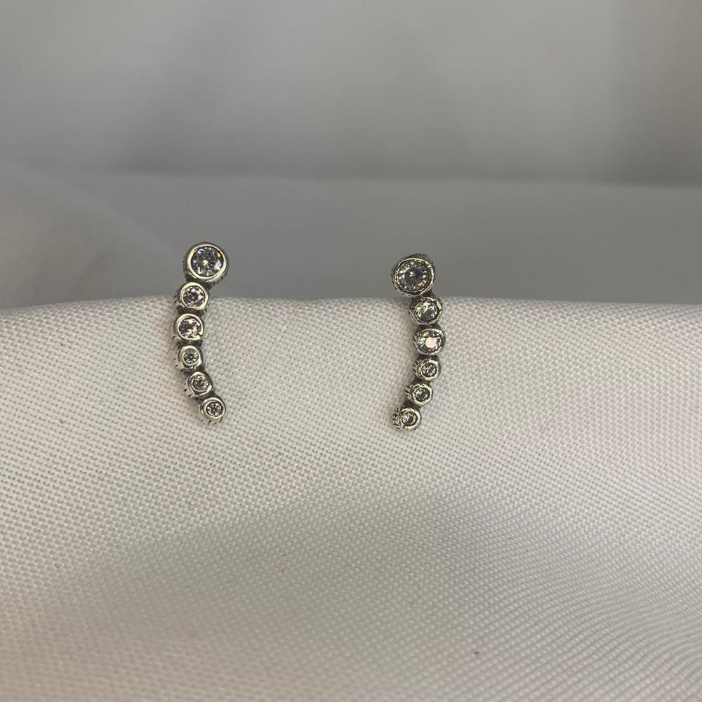 Brinco Ear Cuff 6 Círculos Pontos de Luz