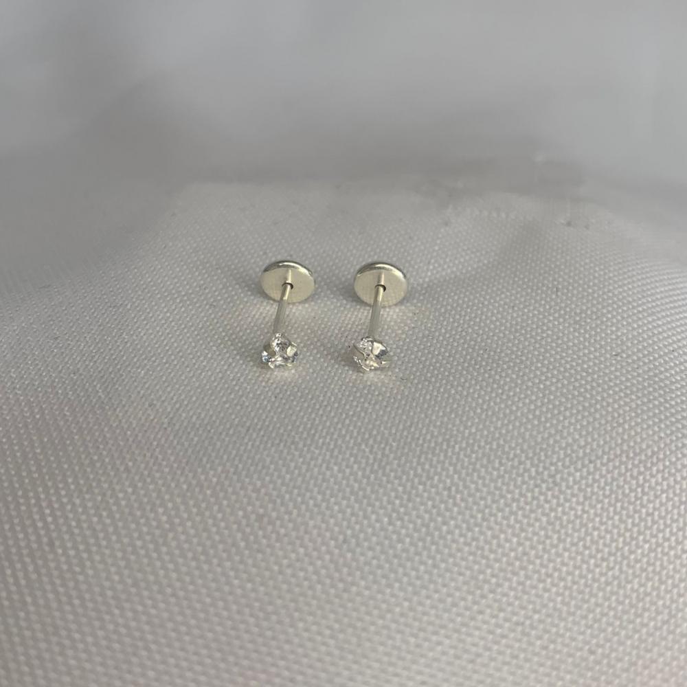 Brinco Ponto de Luz Pequeno 4 Garras Tarraxa Baby