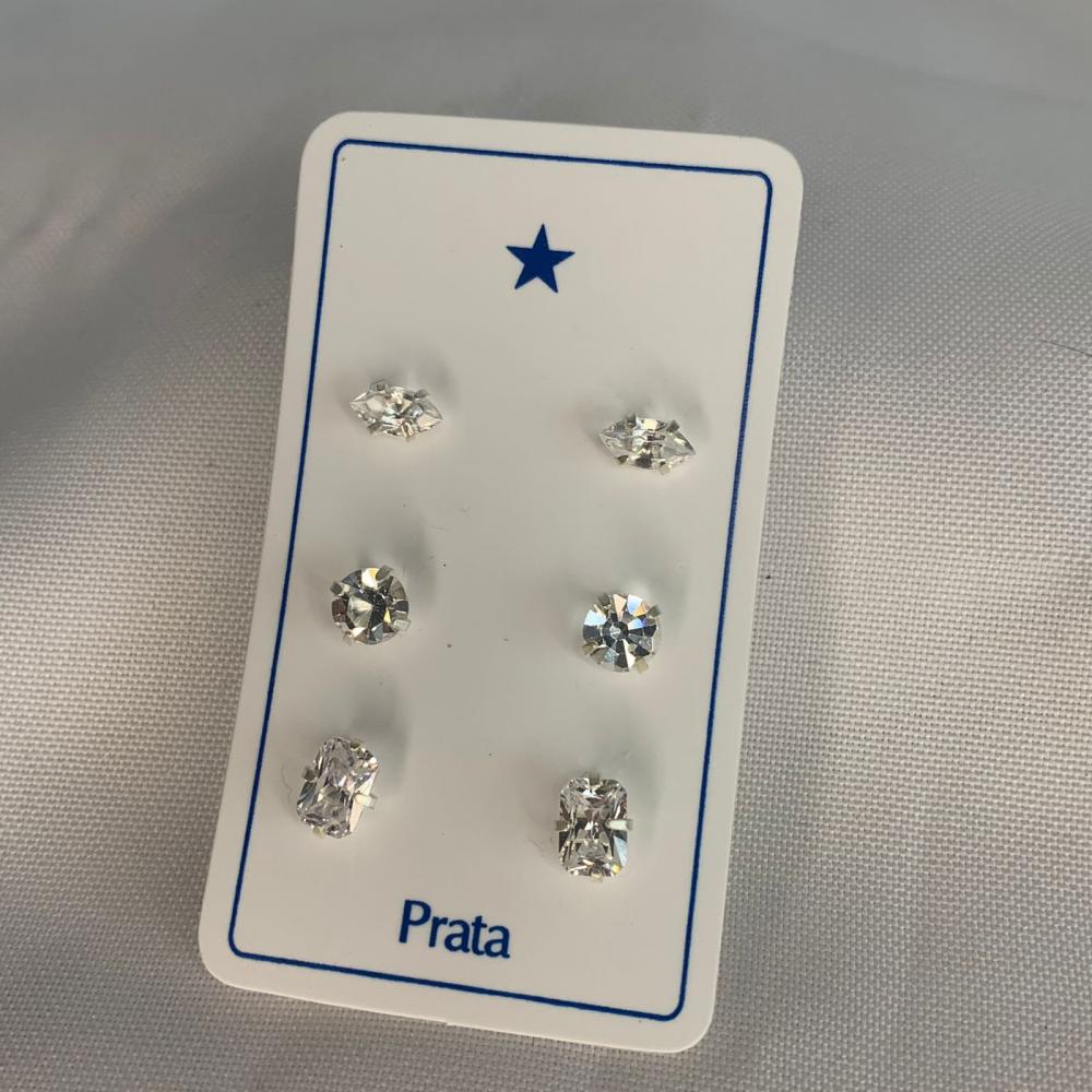 Brinco Trio Pontos de Luz 4 Garras