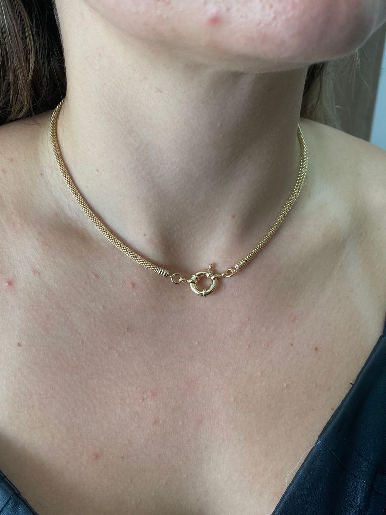 Colar Cordão Oco Fino Fecho Boia