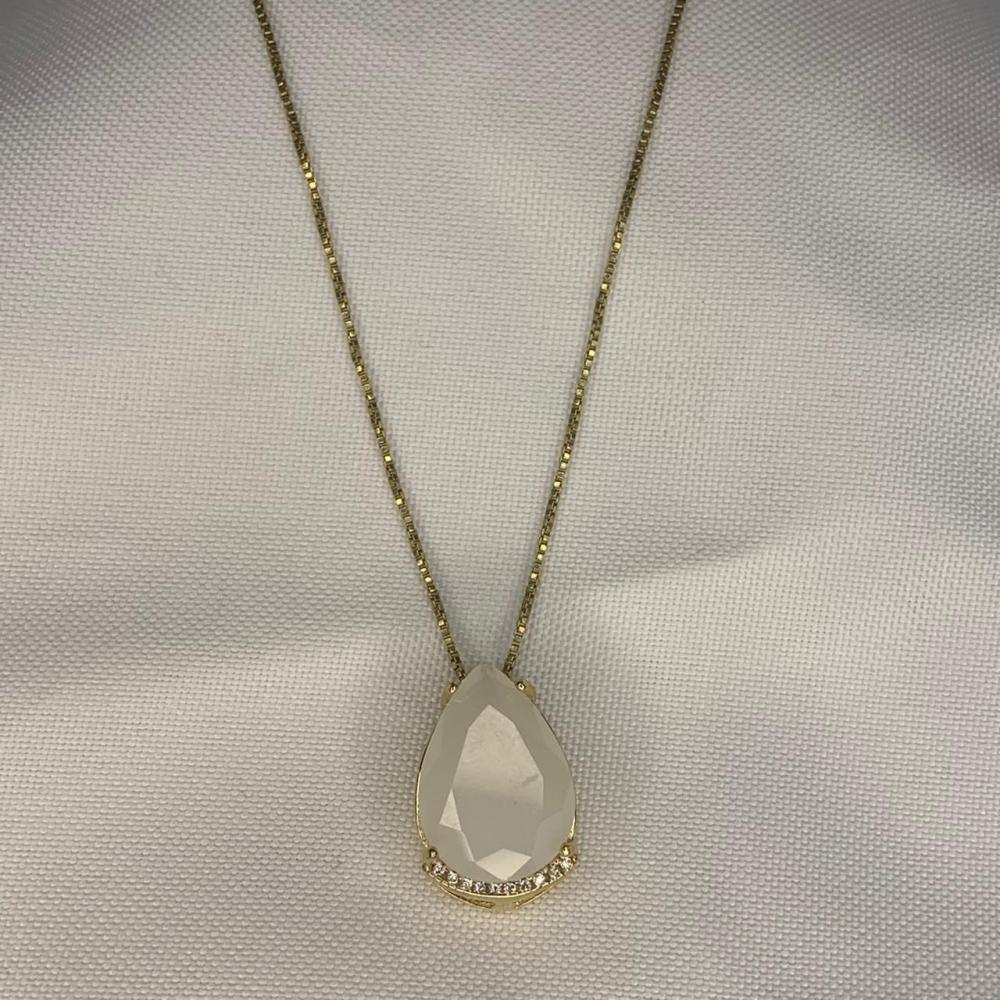 Colar Zircônia Cravejado de Triangulo Branco