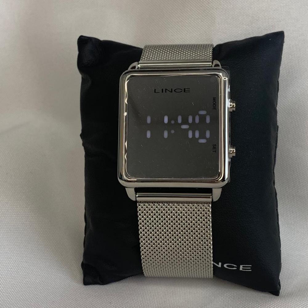 Relógio Lince Prata Digital Quadrado