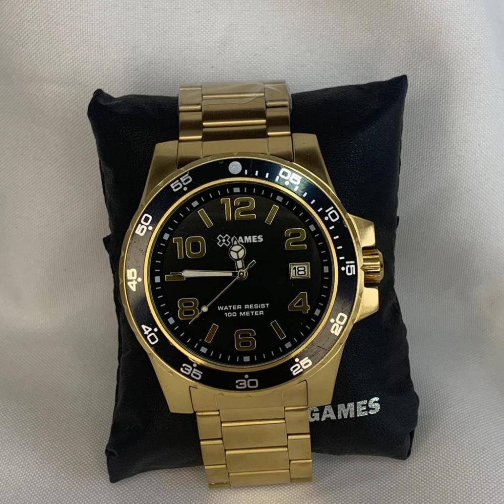 Relógio X Games Dourado com Fundo Preto