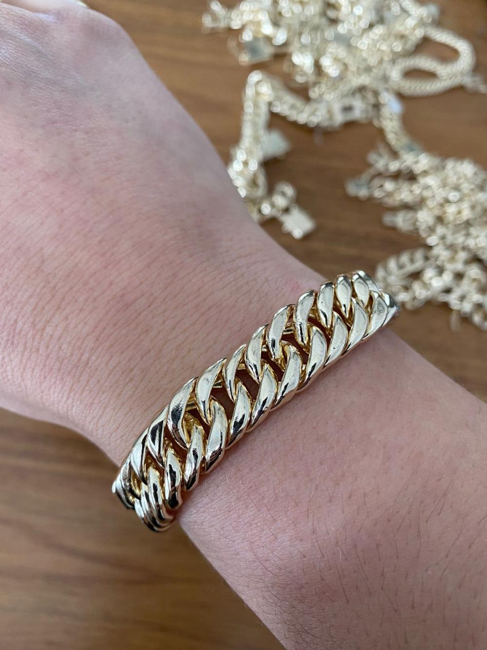 Pulseira Elo Grosso Fecho Gaveta 20cm