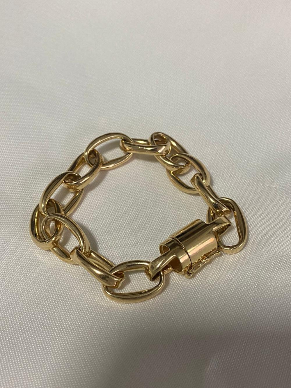 Pulseira oca elo oval grande