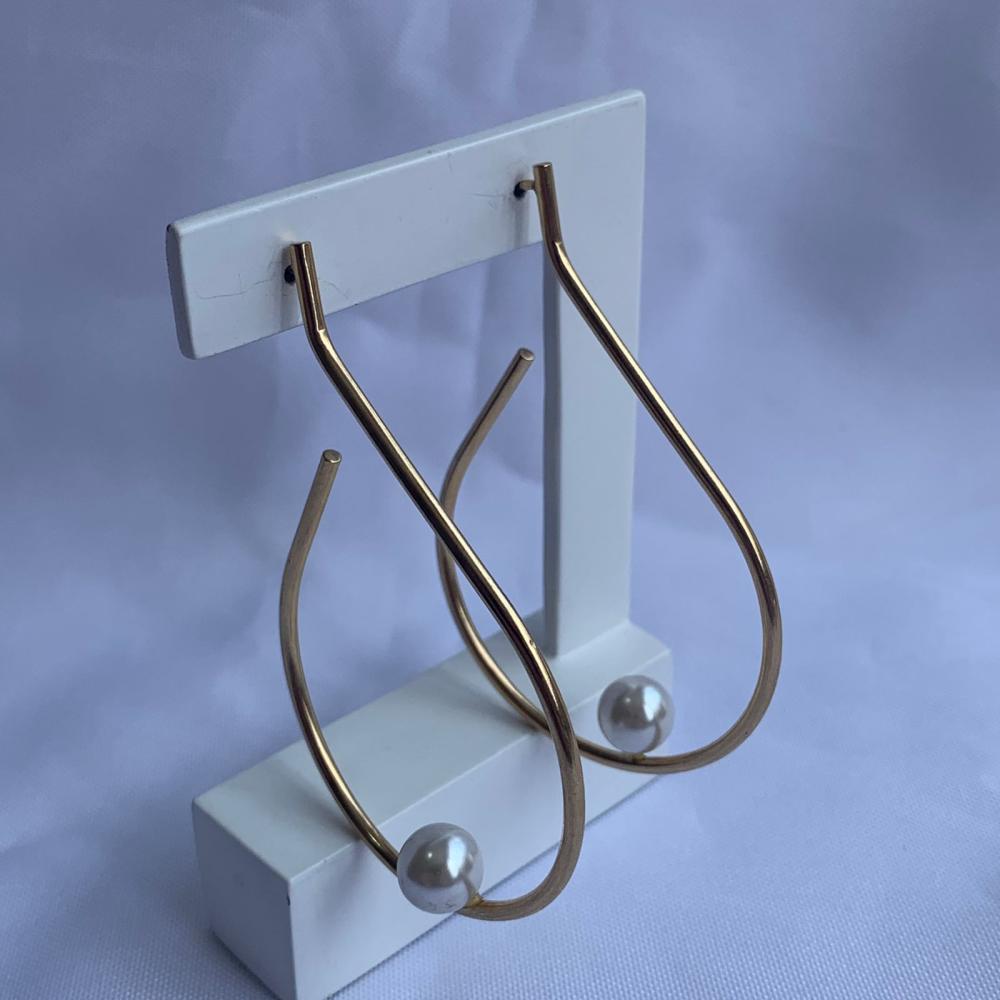 Brinco Argola Grande com Perola