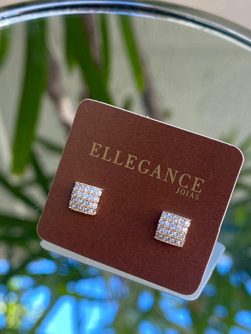 Brinco Quadrado Cravejado